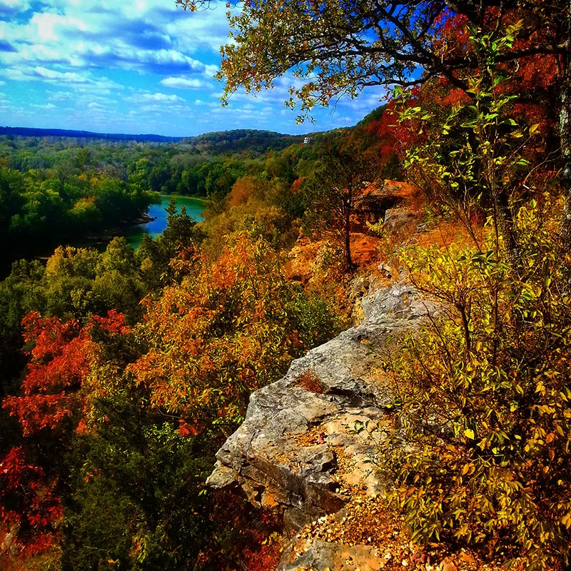 overhead view of ozark trail wilderness